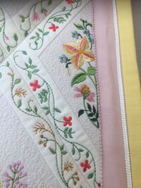 Quilt bloemen in ruiten detail rand