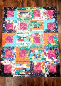 Quilt bloemne stofjes in de maak