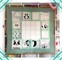 quilt geborduurde blokken boxkleed panda